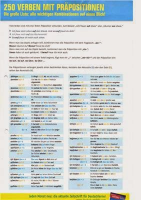  لیست ۲۵۰ فعل مهم آلمانی با حرف اضافه